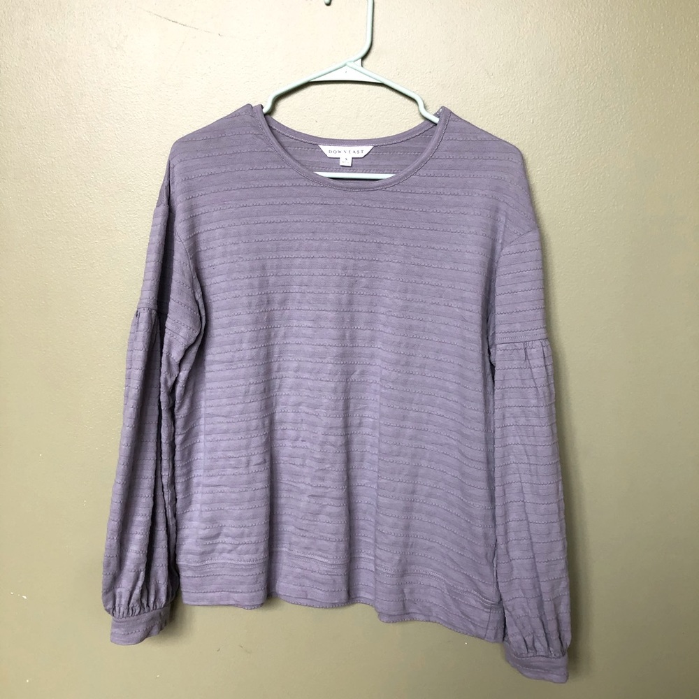Periwinkle balloon sleeves top